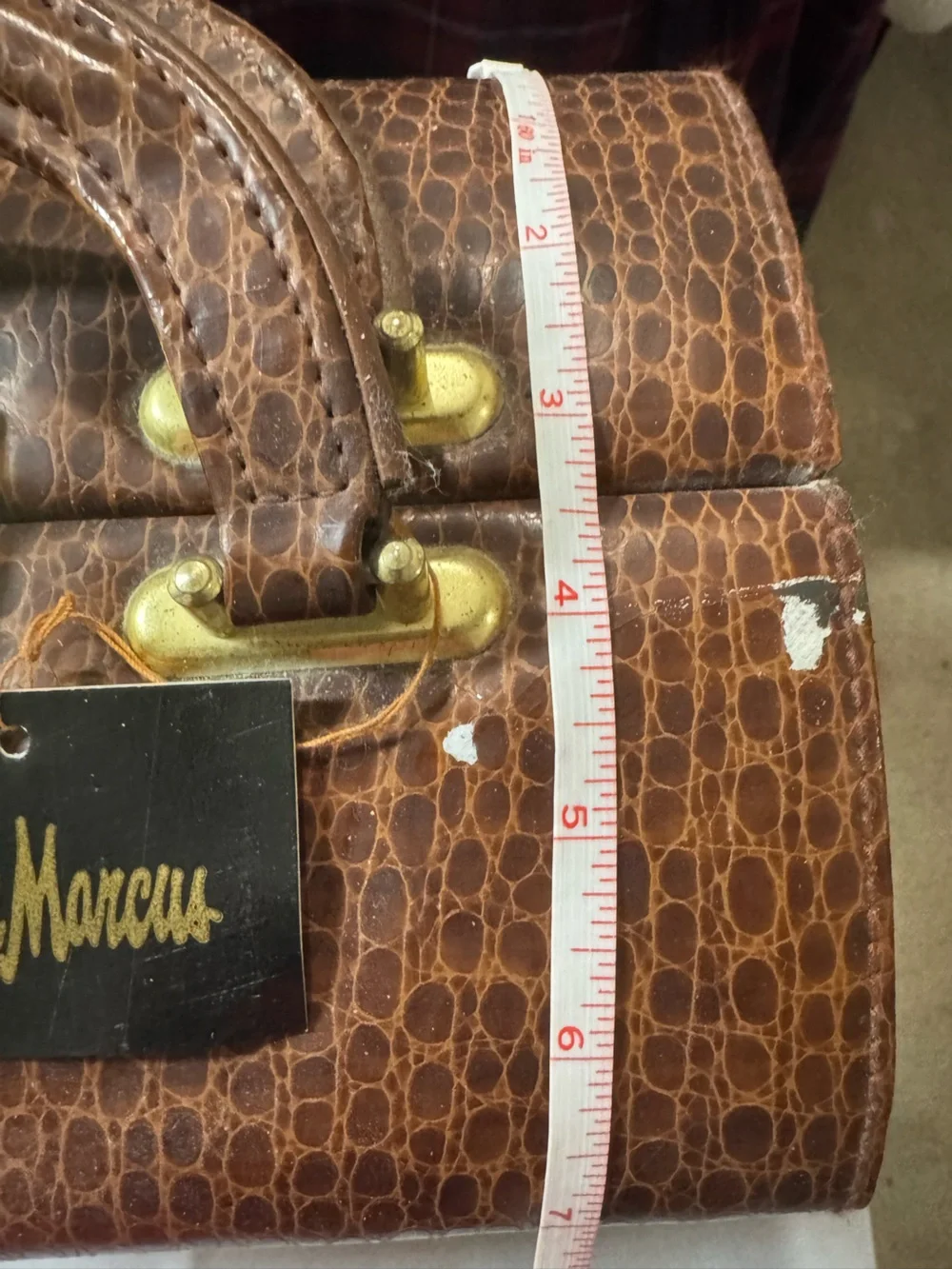 Vintage Neiman Marcus Bentony  Croc-Embossed Toiletry Vanity Case — SEE NOTES